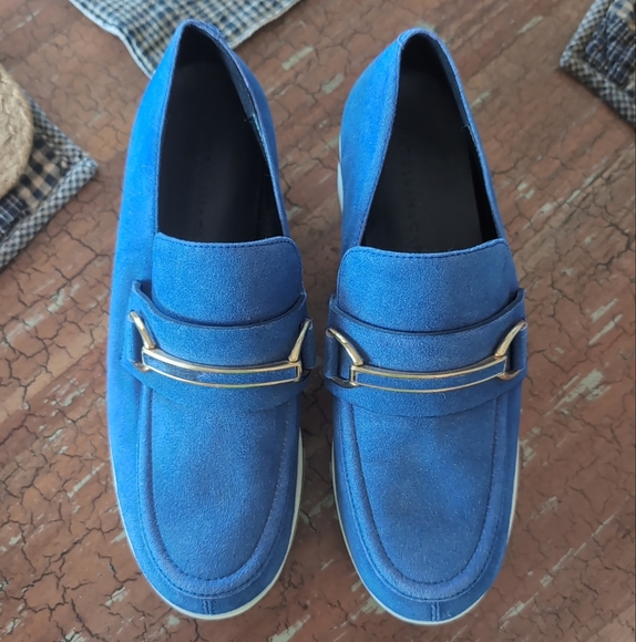 Stella McCartney Women's Blue Suede Platform Loafers Size 38 - Picture 4 of 6
